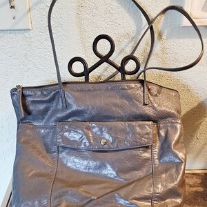 Latico Metallic Gray Leather Tote